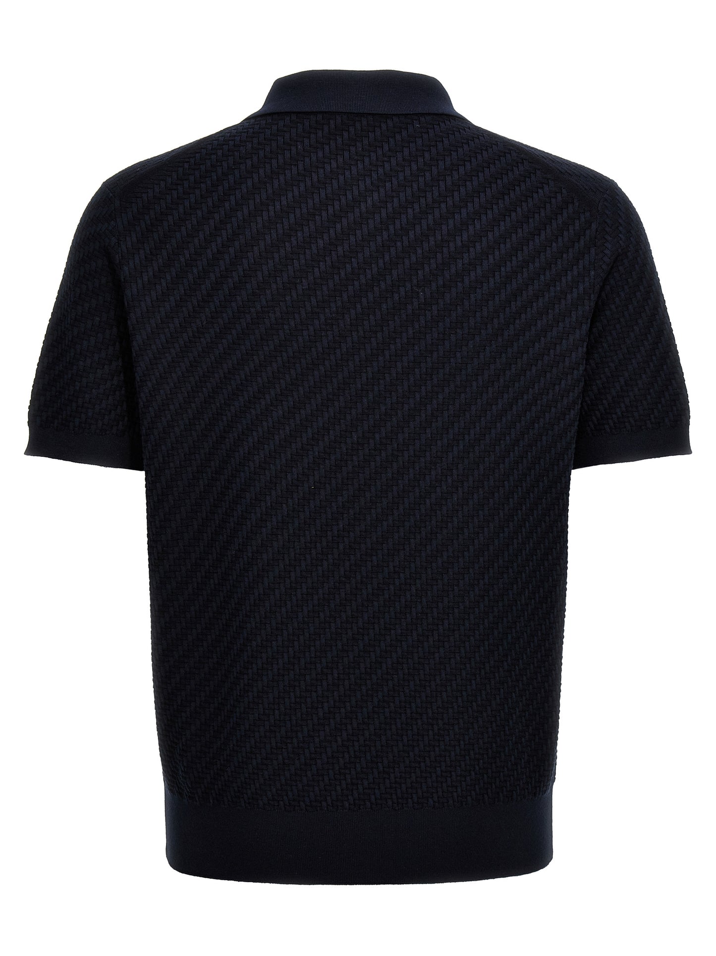 Blue Cotton Polo Shirt