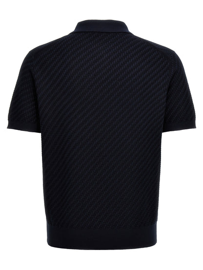 Blue Cotton Polo Shirt