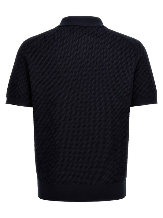 Blue Cotton Polo Shirt