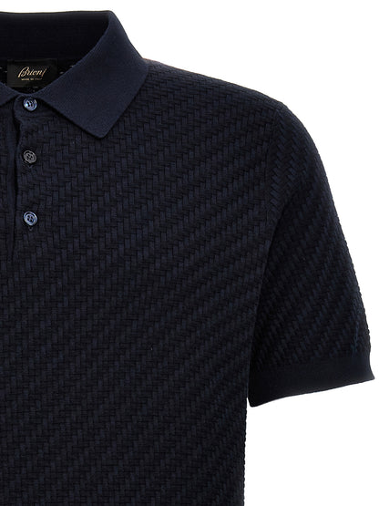 Blue Cotton Polo Shirt