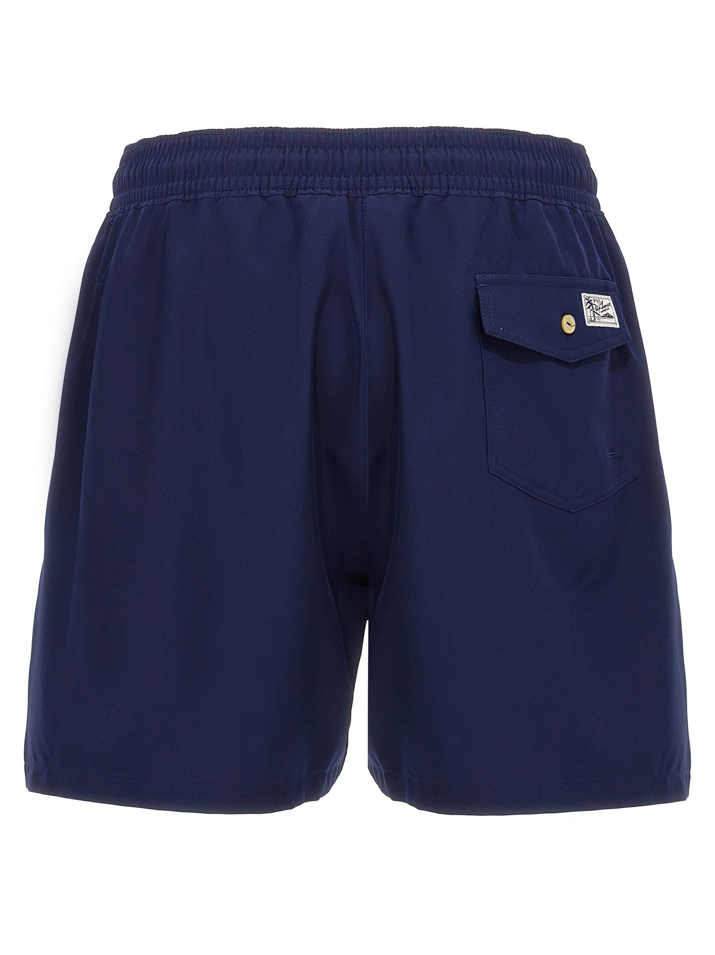Blue Polyester Bermuda Shorts