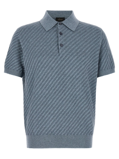 Blue Cotton Polo Shirt