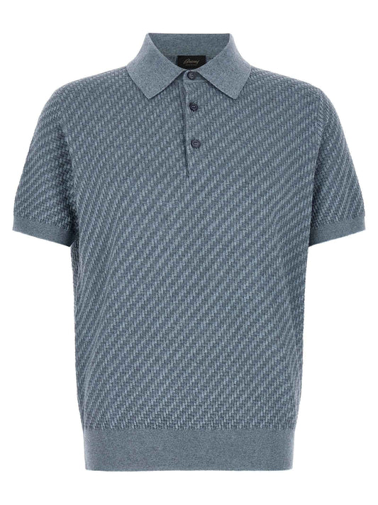 Blue Cotton Polo Shirt
