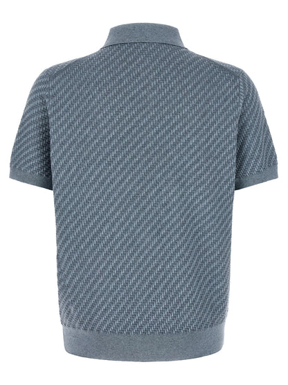 Blue Cotton Polo Shirt