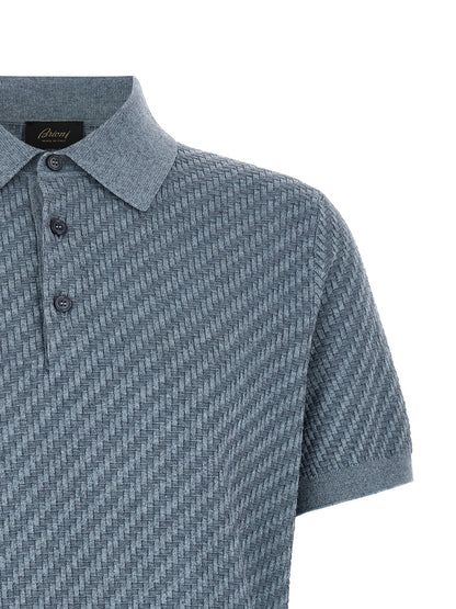 Blue Cotton Polo Shirt