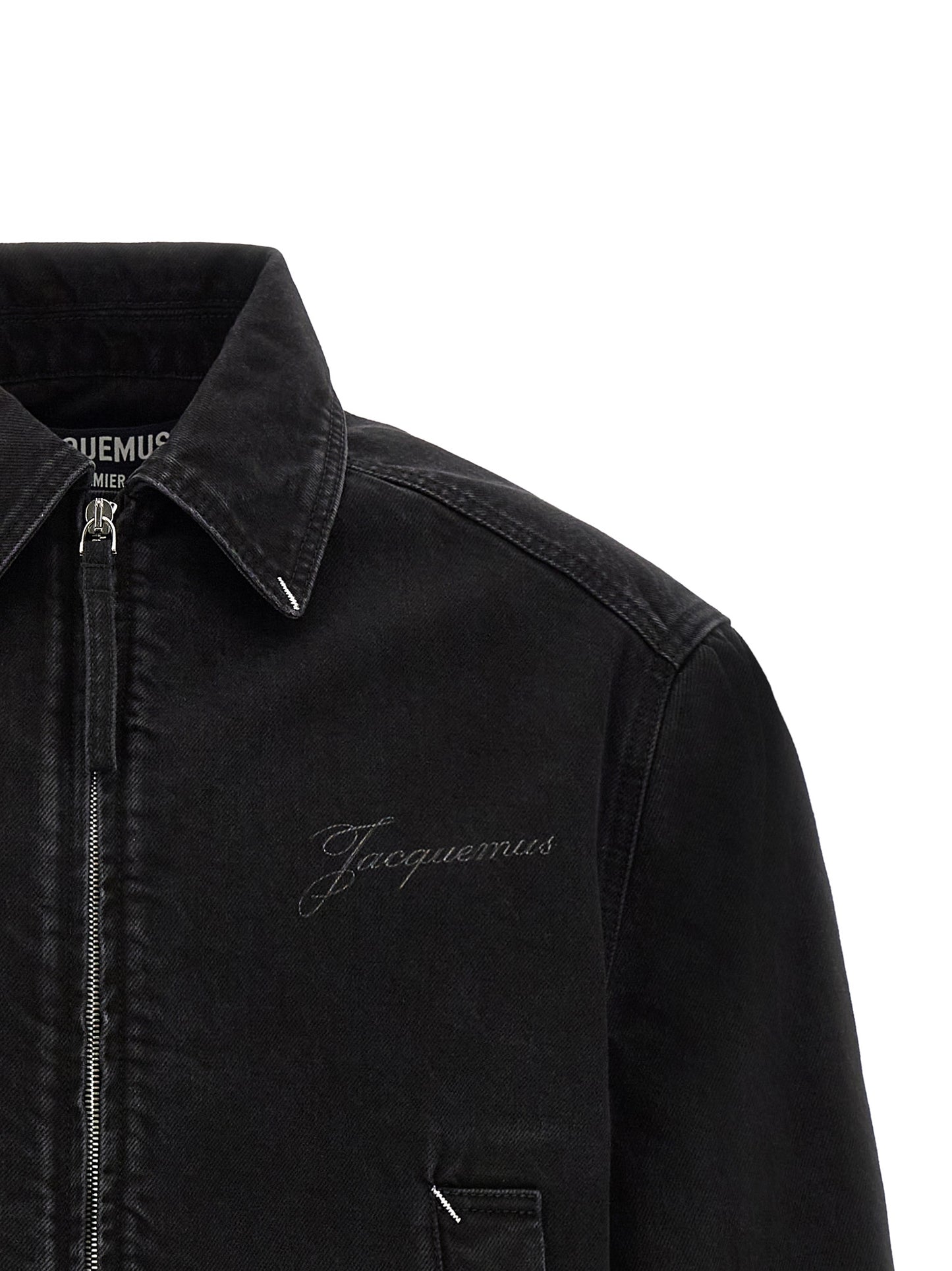 Black Cotton Denim Jacket