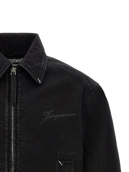Black Cotton Denim Jacket