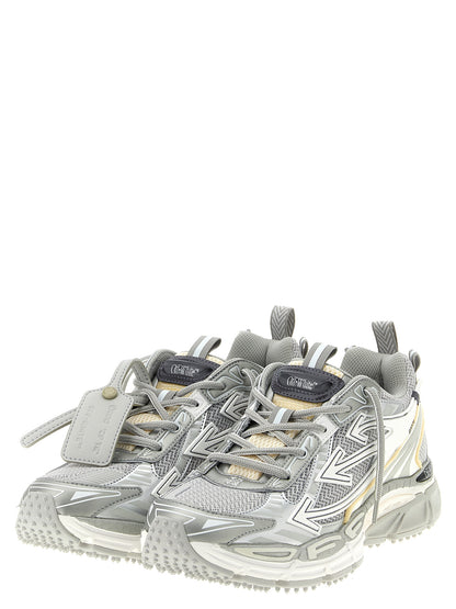 Silver Polyester Athletic Sneakers