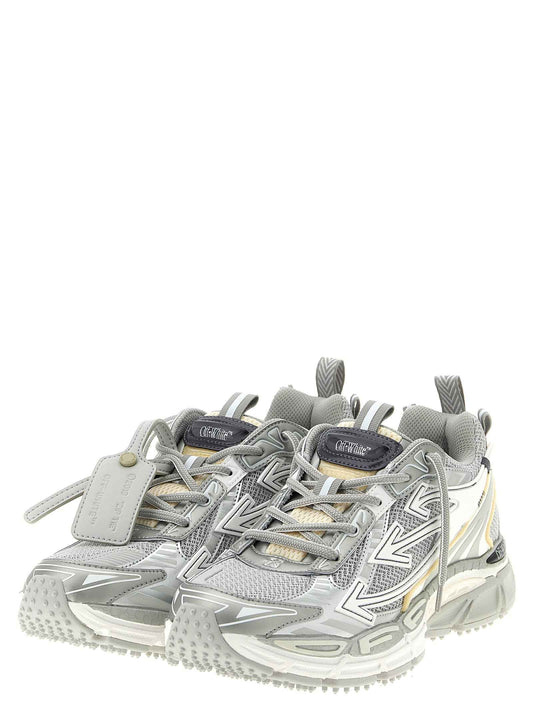 Silver Polyester Athletic Sneakers
