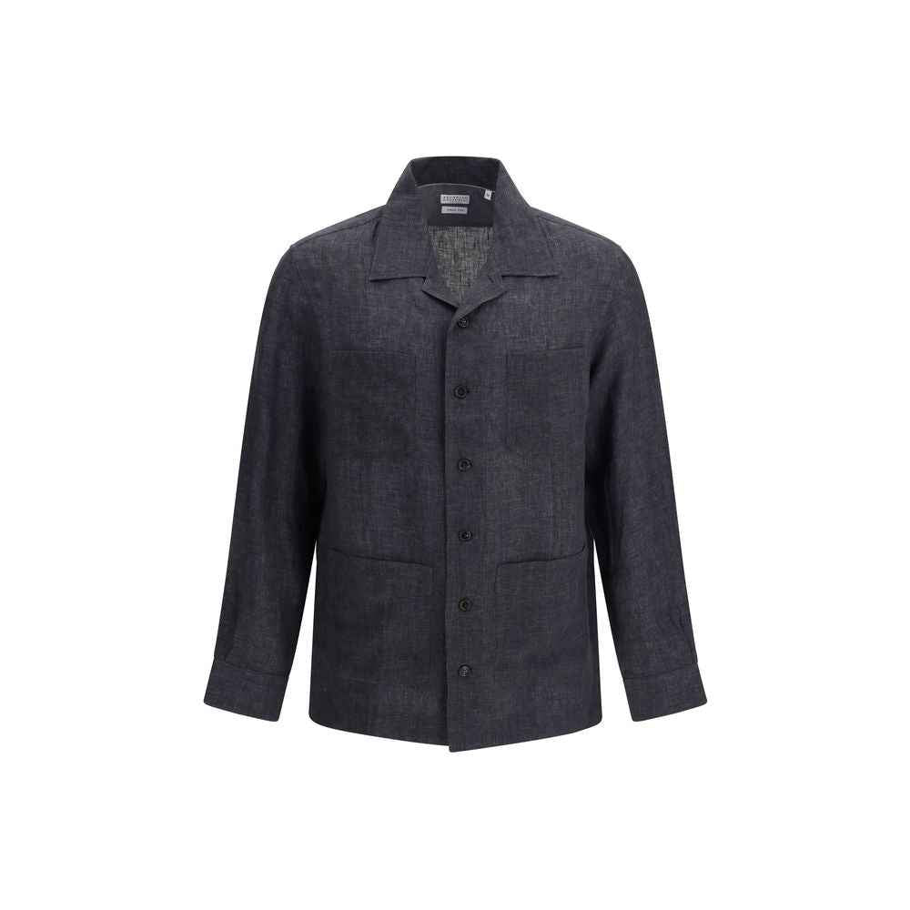 Gray Linen Dress Shirt
