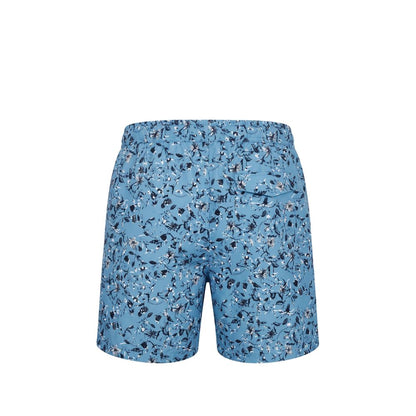 Light Blue Polyester Men Swim Trunk