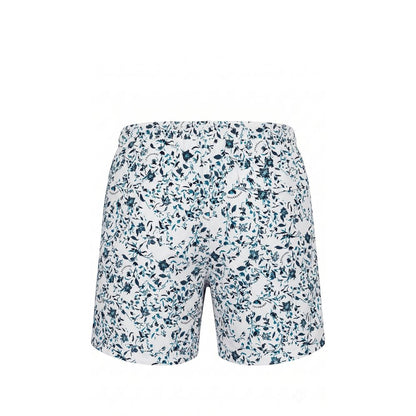White Polyester Men Swim Shorts