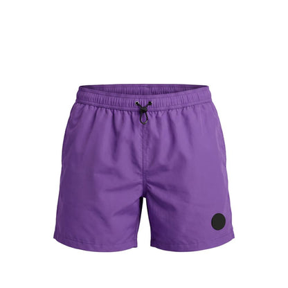 Purple Polyester Men Swim Short