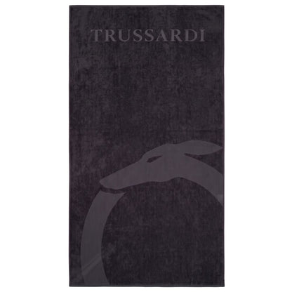 Black Cotton Men Beach Towel