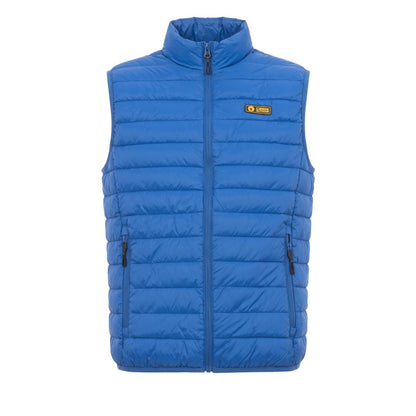 Blue Polyester Men Sleeveless Jacket - ALLURE COLLECTIVE STORE