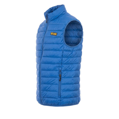 Blue Polyester Men Sleeveless Jacket - ALLURE COLLECTIVE STORE