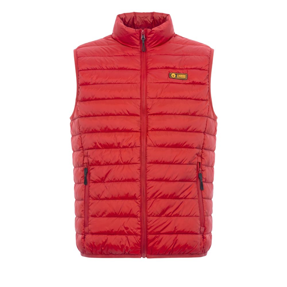 Red Polyester Men's Sleeveless Jacket - ALLURE COLLECTIVE STORE
