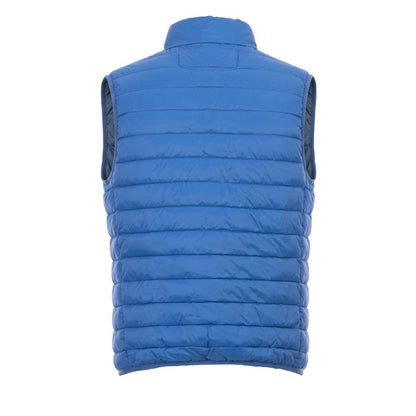 Blue Polyester Men Sleeveless Jacket - ALLURE COLLECTIVE STORE