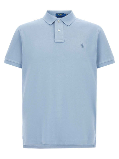 Blue Cotton Polo Shirt