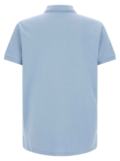 Blue Cotton Polo Shirt