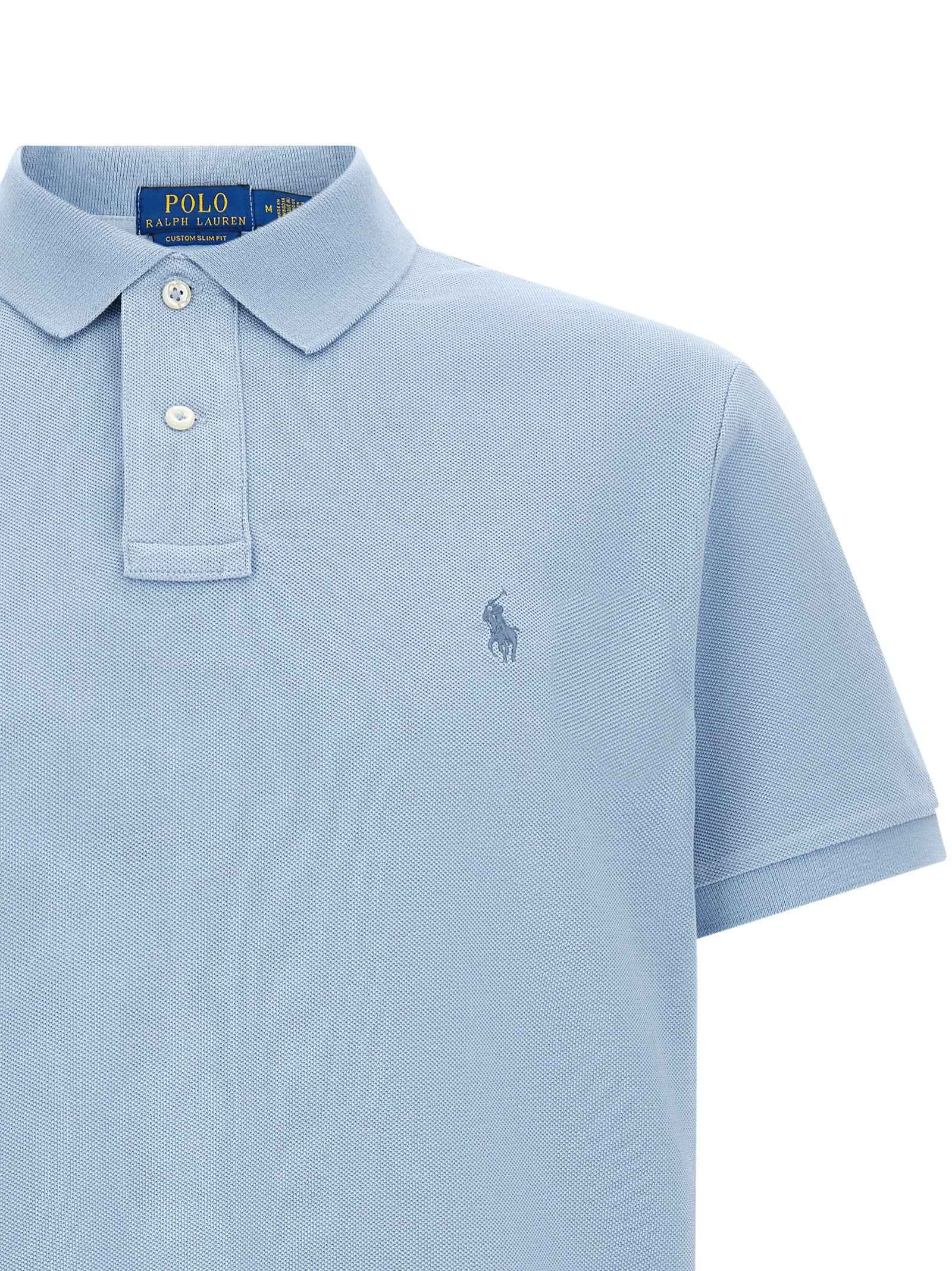 Blue Cotton Polo Shirt