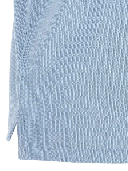 Blue Cotton Polo Shirt