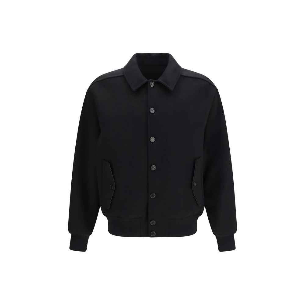 Black Wool Oves Aries Biker Jacket