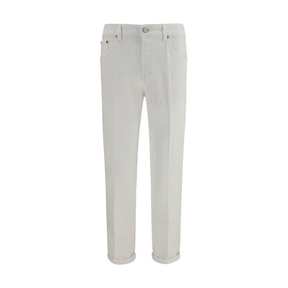White Cotton Slim Fit Jeans