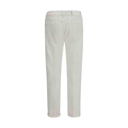 White Cotton Slim Fit Jeans