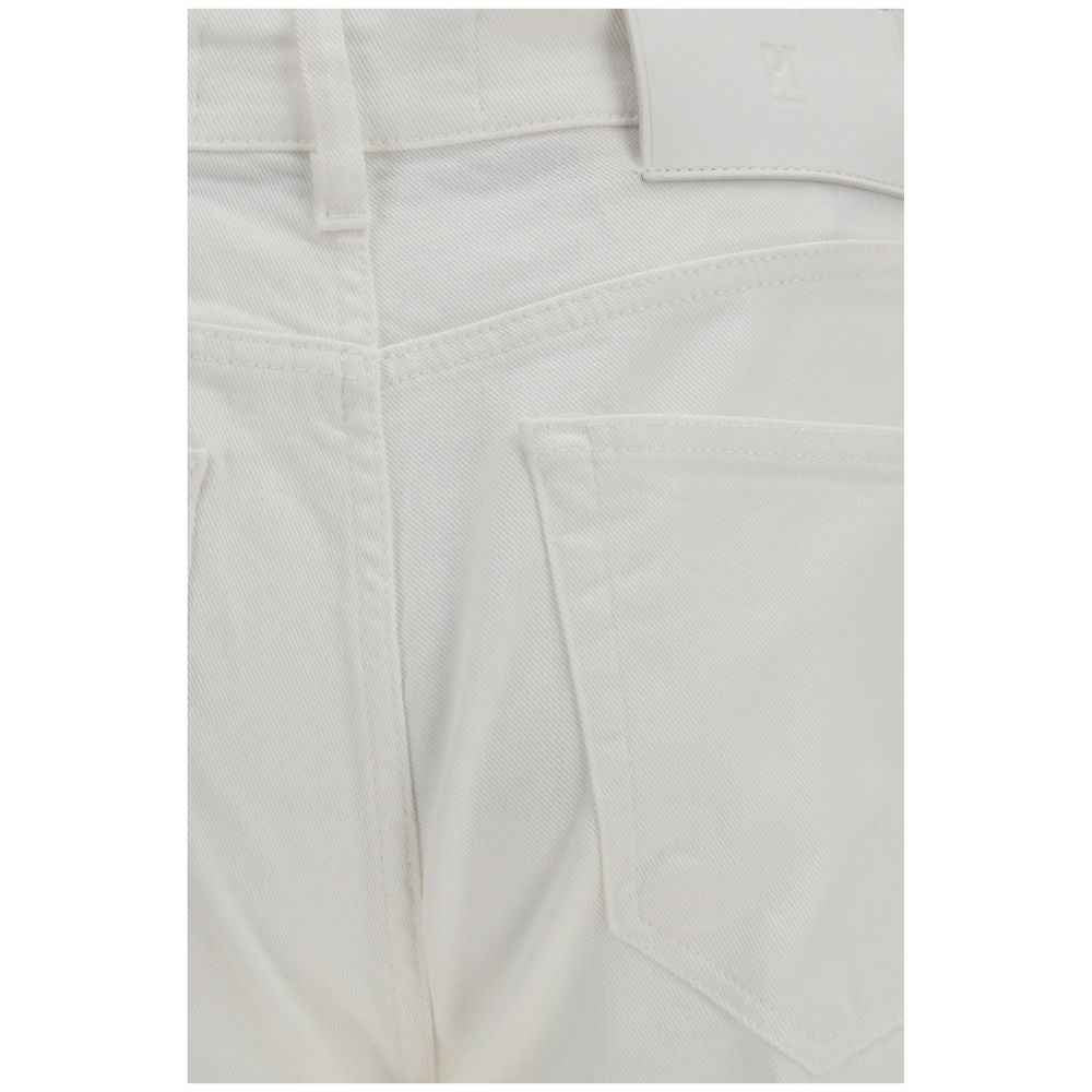 White Cotton Slim Fit Jeans