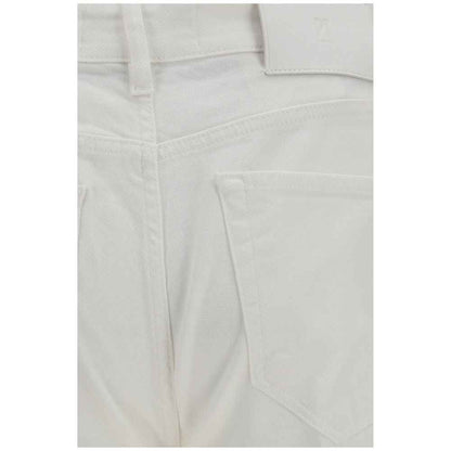 White Cotton Slim Fit Jeans
