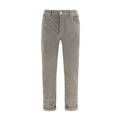 Gray Cotton Casual Pants