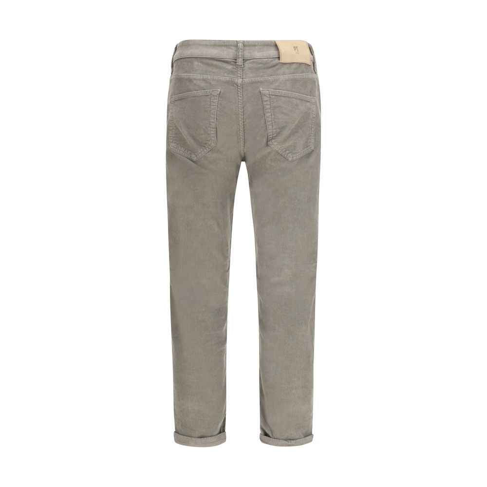 Gray Cotton Casual Pants