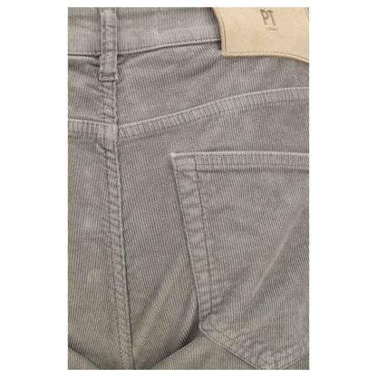 Gray Cotton Casual Pants