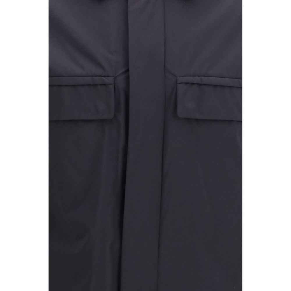 Black Polyamide Full-Length Jacket