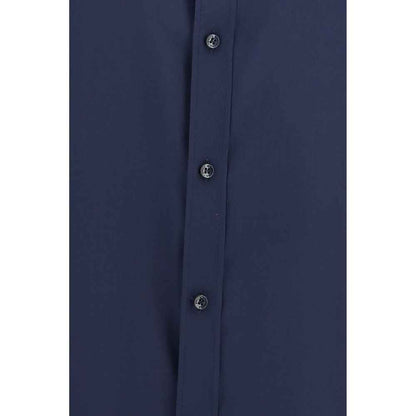 Blue Silk Dress Shirt