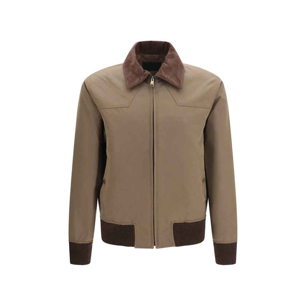 Brown Cotton Full-Length Jacket