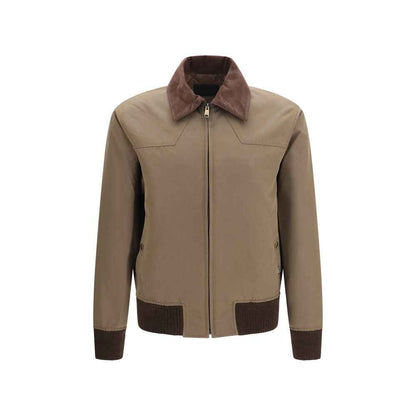 Brown Cotton Full-Length Jacket
