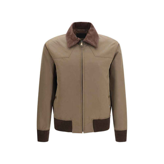 Brown Cotton Full-Length Jacket