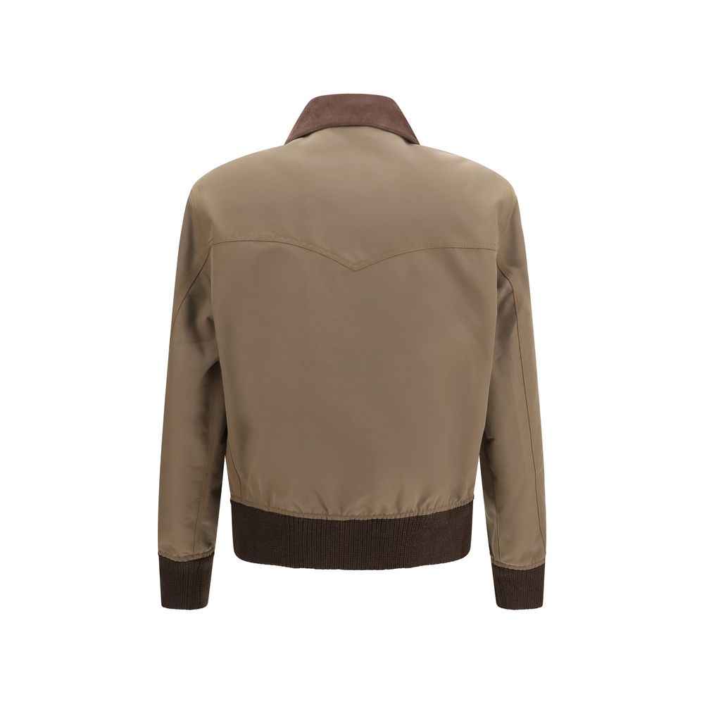 Brown Cotton Full-Length Jacket