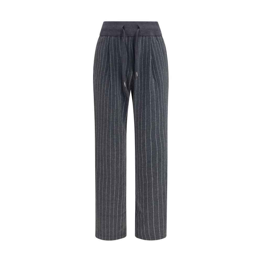 Gray Cotton Casual Pants