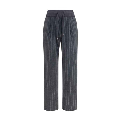 Gray Cotton Casual Pants
