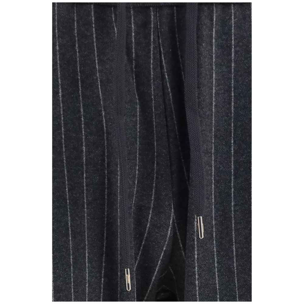 Gray Cotton Casual Pants