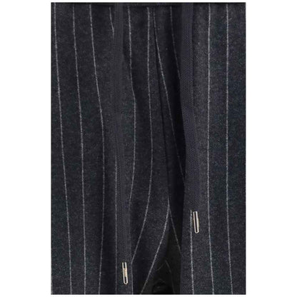 Gray Cotton Casual Pants