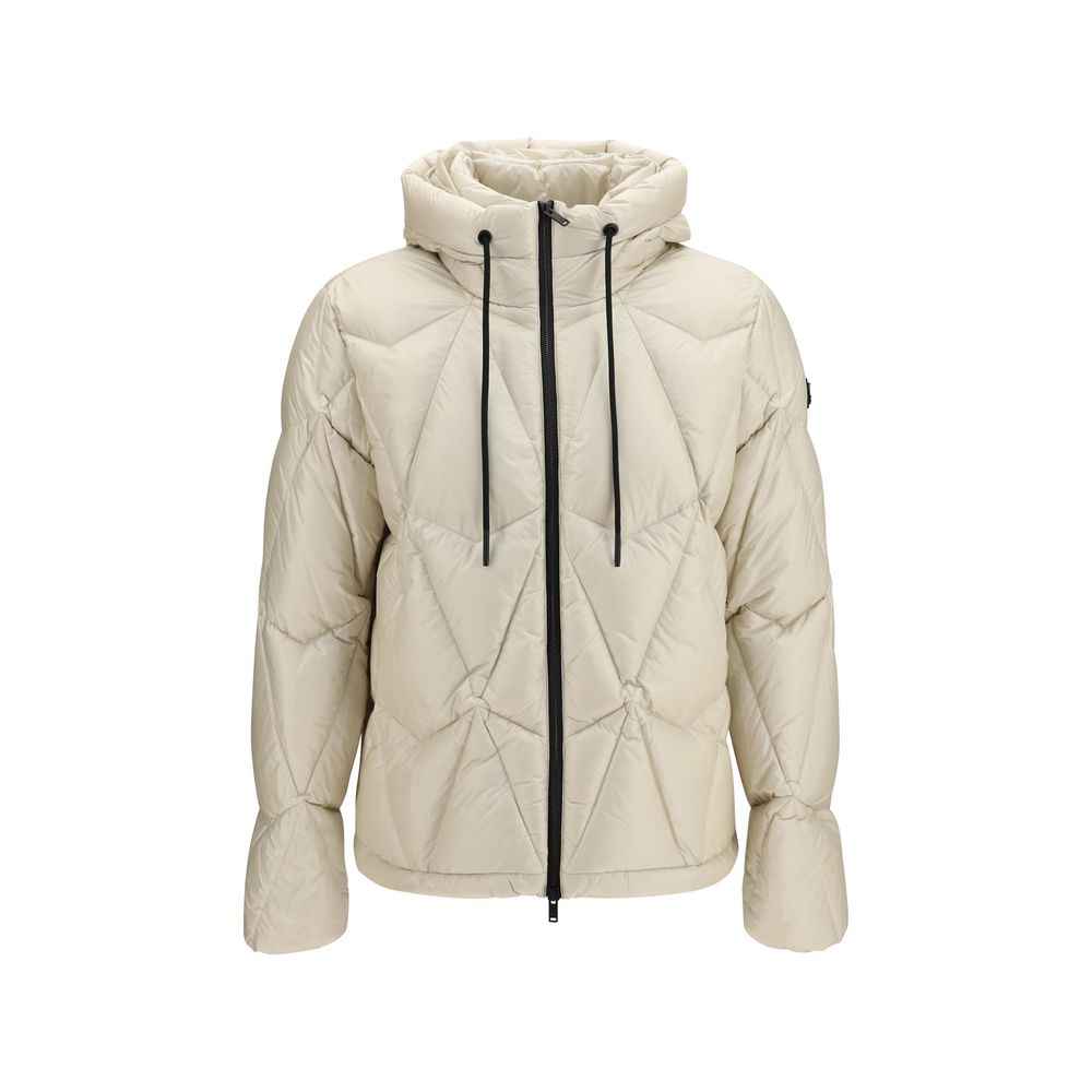 Beige Nylon Full-Length Jacket