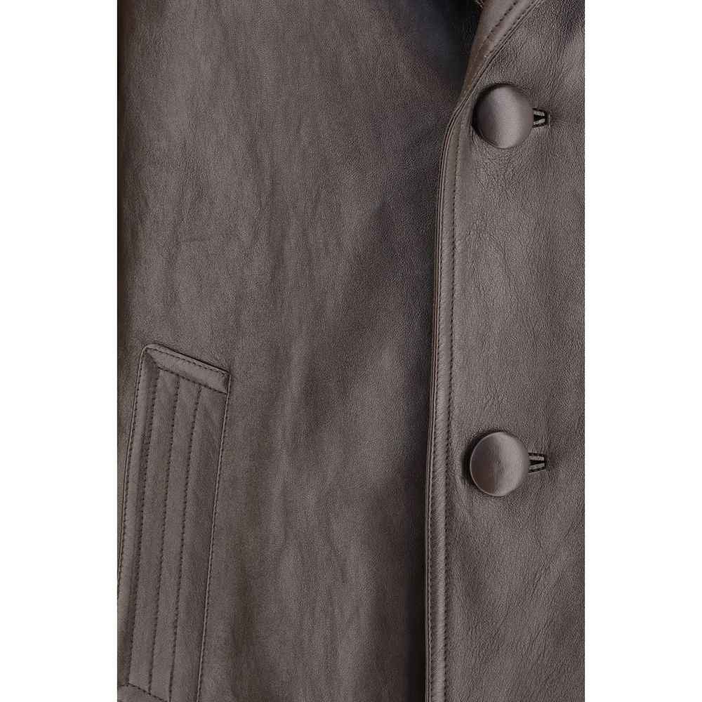 Brown Lamb Leather Leather Jacket