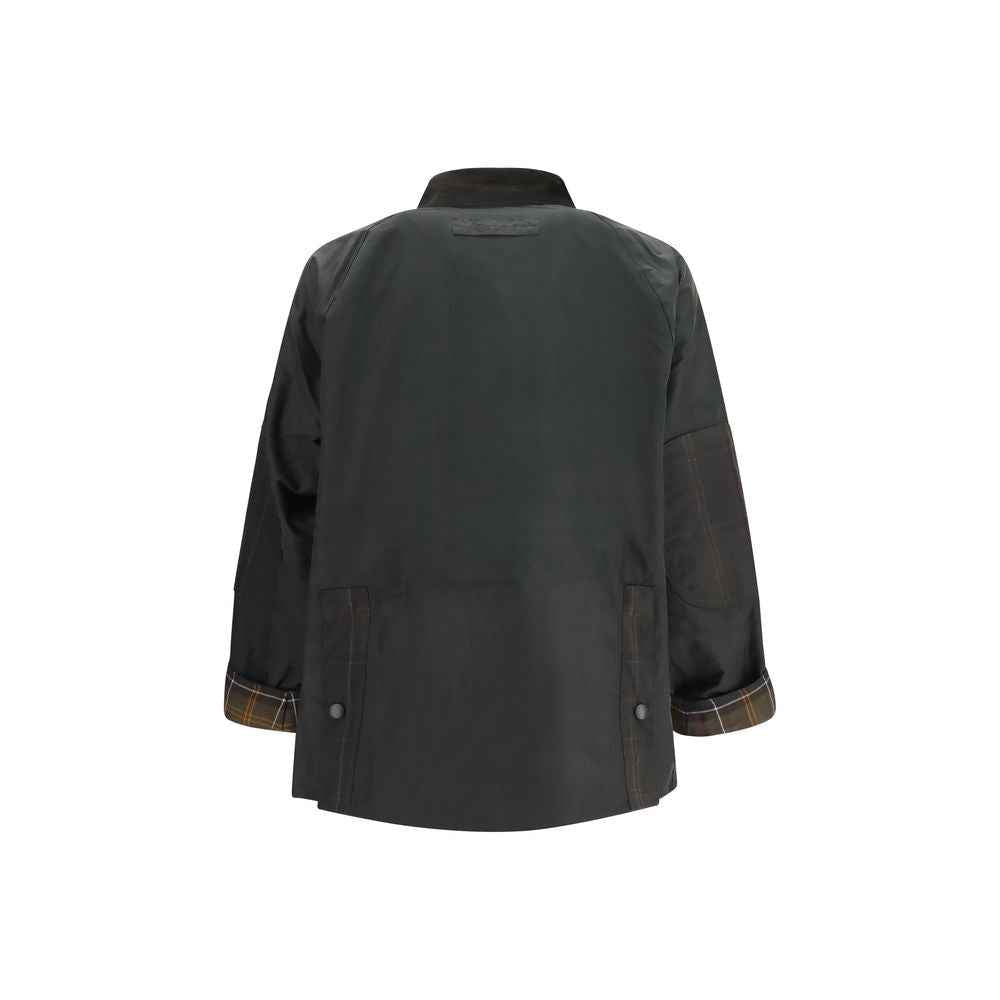 Bicolor Cotton Full-Length Jacket