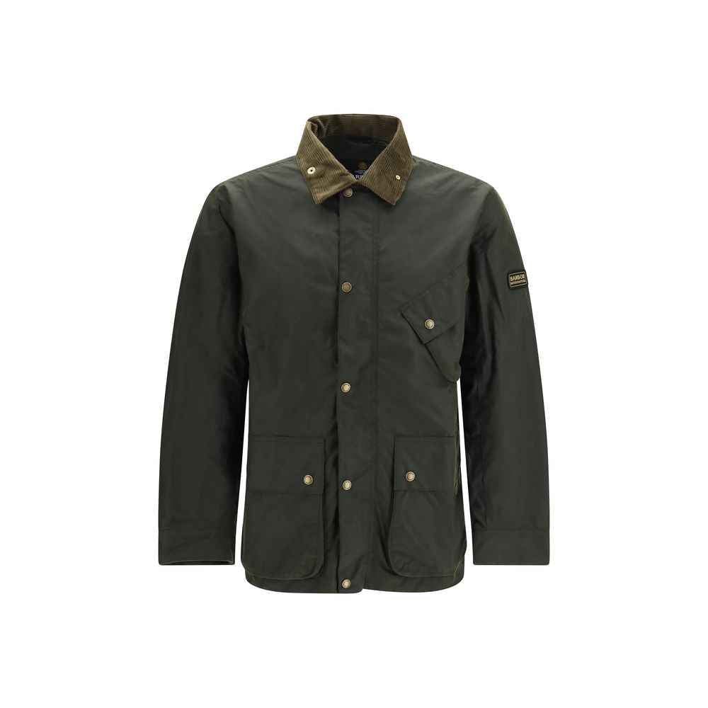 Bicolor Cotton Full-Length Jacket