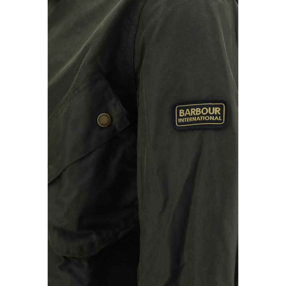 Bicolor Cotton Full-Length Jacket