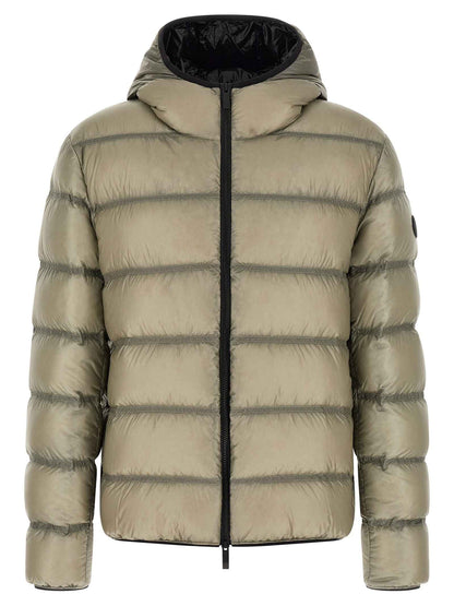 Beige Polyamide Full-Length Jacket